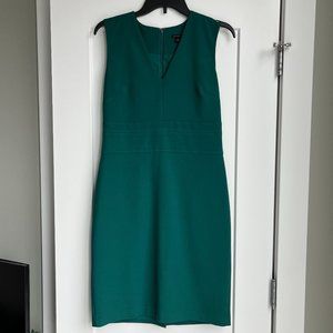 Ann Taylor teal sheath dress lined size 4